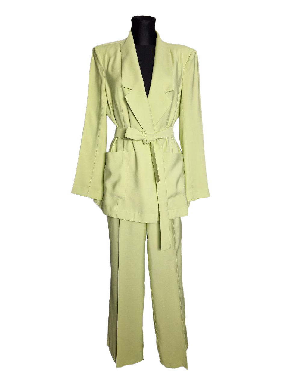 Vibrant Yellow Belted Suit